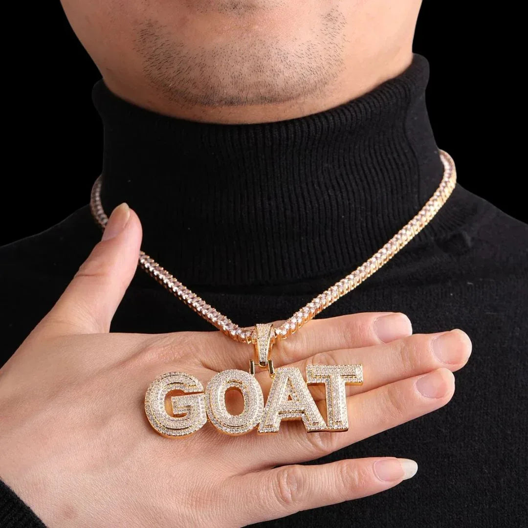 Double Layer Classy Iced Out Personalized Custom Name Necklace Pendant - Luxury Custom Jewelry - CaratixJewelry